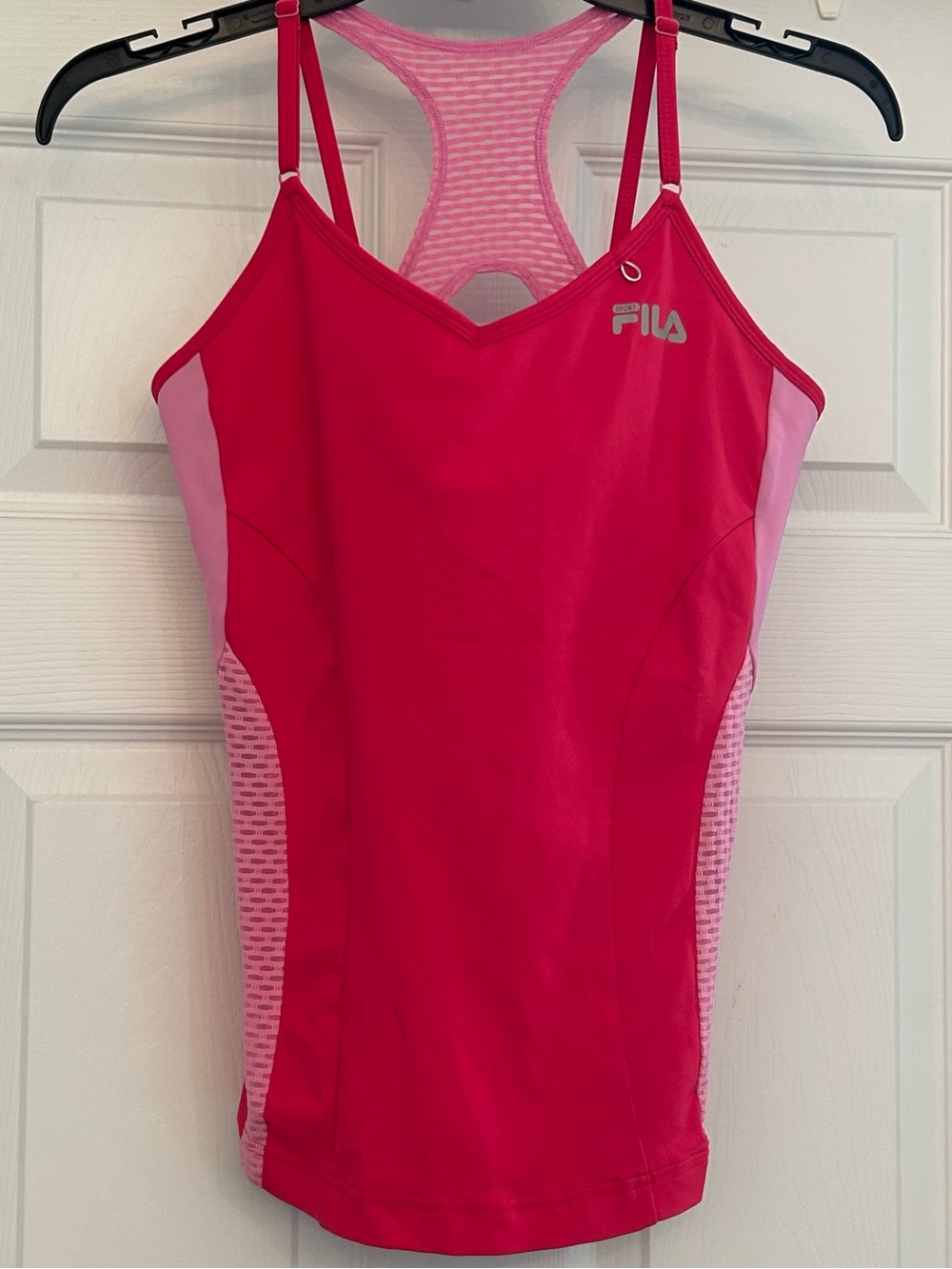 Fila Women's Hot Pink Racerback Athletic Tank with Light Pink Panels Size S